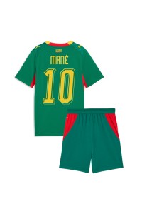 Senegal Sadio Mane #10 Jalkapallovaatteet Lasten Vieraspeliasu MM-kisat 2026 Lyhythihainen (+ Lyhyet housut)